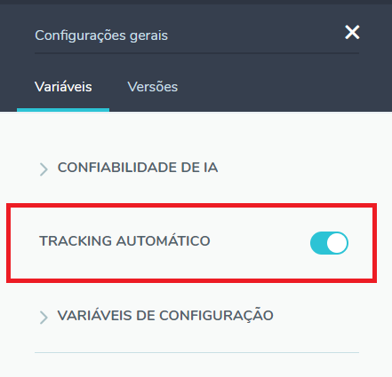 Opção tracking Builder
