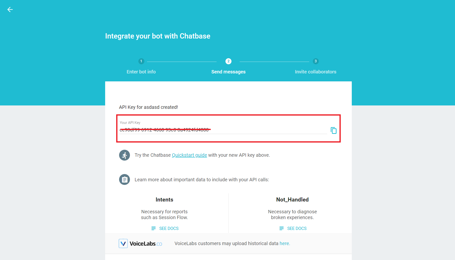 Dado API-KEY chatbase