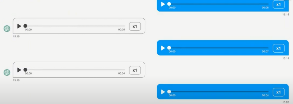 Teste na conversa mostrando a resposta do bot enviada em áudio