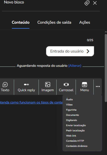 Adição de um bloco de conteúdo de vídeo no Builder