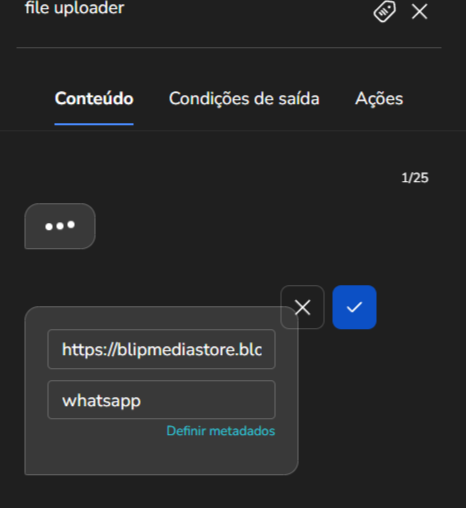 Campo Vídeo do bloco no Builder com a URL do arquivo colada