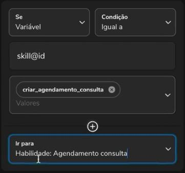 Aba Condições de saída com a condição por variável e o identificador da habilidade