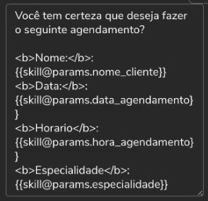 Bloco de destino usando os parâmetros da habilidade coletados