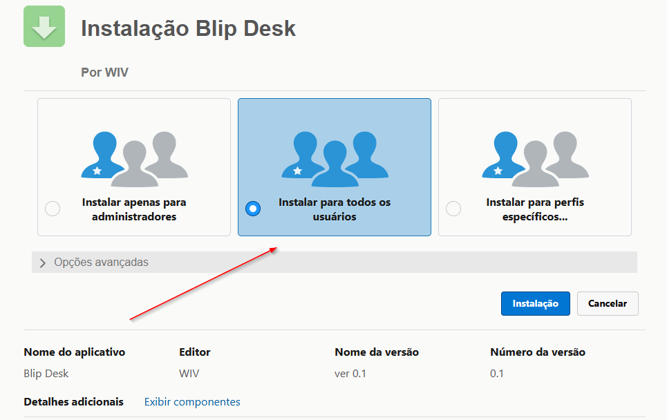 Opção Instalar para todos os usuários selecionada na tela de instalação do pacote no Salesforce