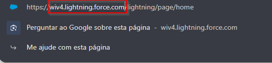 Campo Subdomínio do Salesforce preenchido na configuração da extensão no Blip