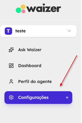 Tela de configurações do projeto com informações gerais, configurações da Blip e zona de perigo
