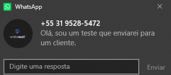 Detalhe de uma mensagem ativa enviada, aberto pelo botão Ver detalhes