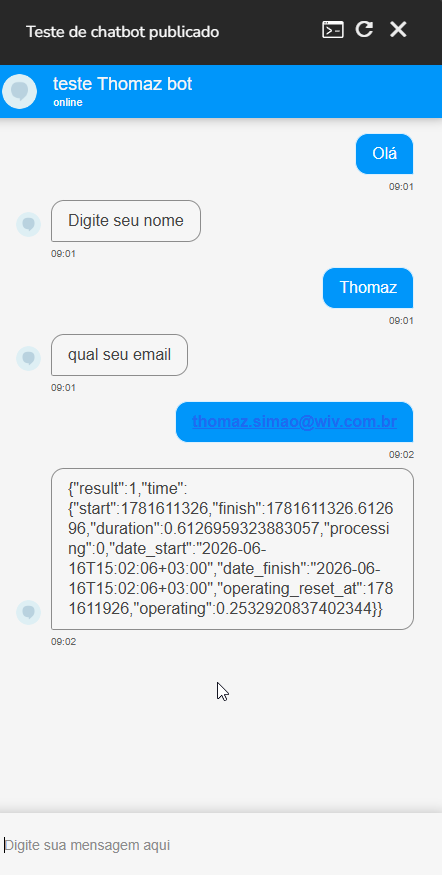 Botão Publicar em formato de foguete no Builder do Blip