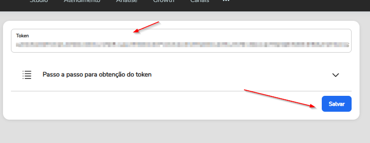 Campo Token preenchido na tela de Ativação da extensão Feegow