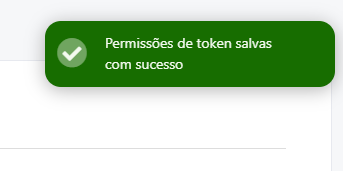 Permissões do token do Feegow habilitadas e prontas para salvar