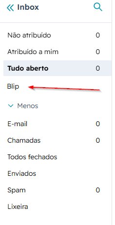 Tela de acesso ao Blip Desk pedindo o usuário da Blip e a seleção do bot de atendimento
