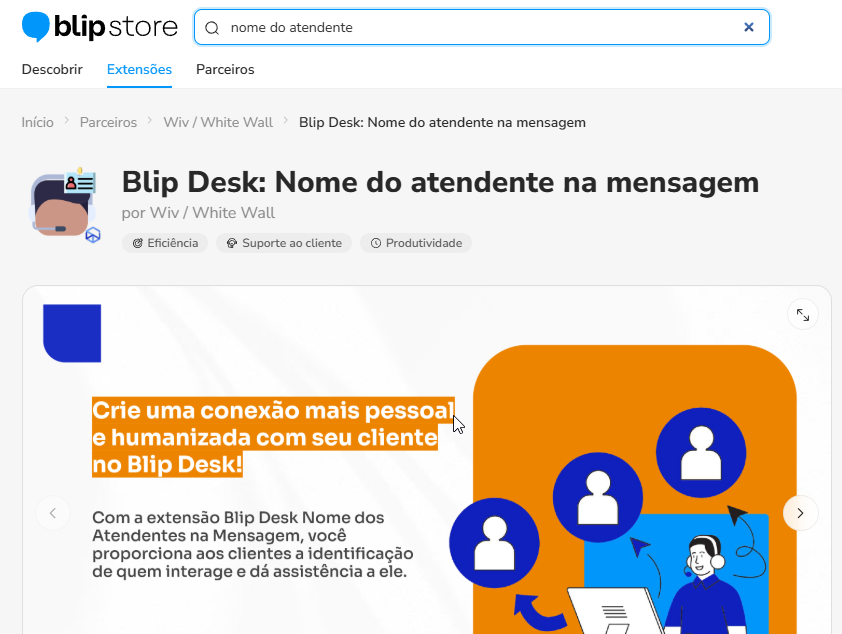 Resultado da busca por Desk Nome dos atendentes na mensagem na Blip Store