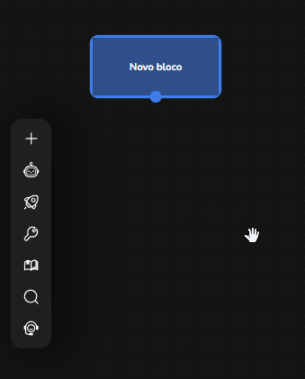 Configurações do bloco recém-criado abertas no Blip Builder