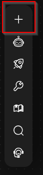 Botão Adicionar bloco no editor de fluxo do Builder