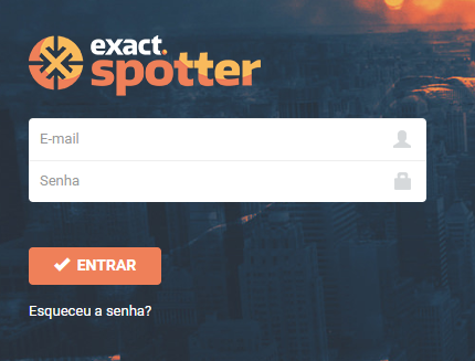 Tela inicial da conta no Exact Spotter