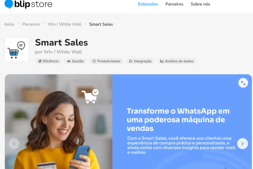 Resultado da pesquisa por Smart Sales na Blip Store