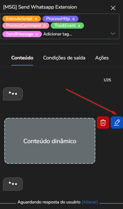 Conteúdo dinâmico WhatsApp Flow aberto para edição
