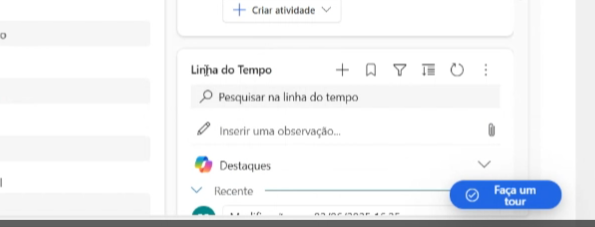 Histórico da conversa salvo como anotação na linha do tempo do lead no Dynamics 365