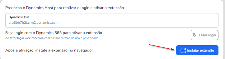 Aviso para instalar a extensão de navegador da Wiv, necessária para exibir o bloco de integração no Builder