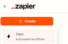 Editor de automação aberto no Zapier