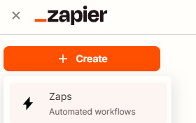 Tela do Zapier para criar uma nova automação com o Blip como app de origem